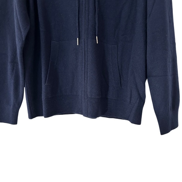 Quince Women’s Mongolian Cashmere Full Zip Hoodie XL navy blue NWT - Picture 6 of 11